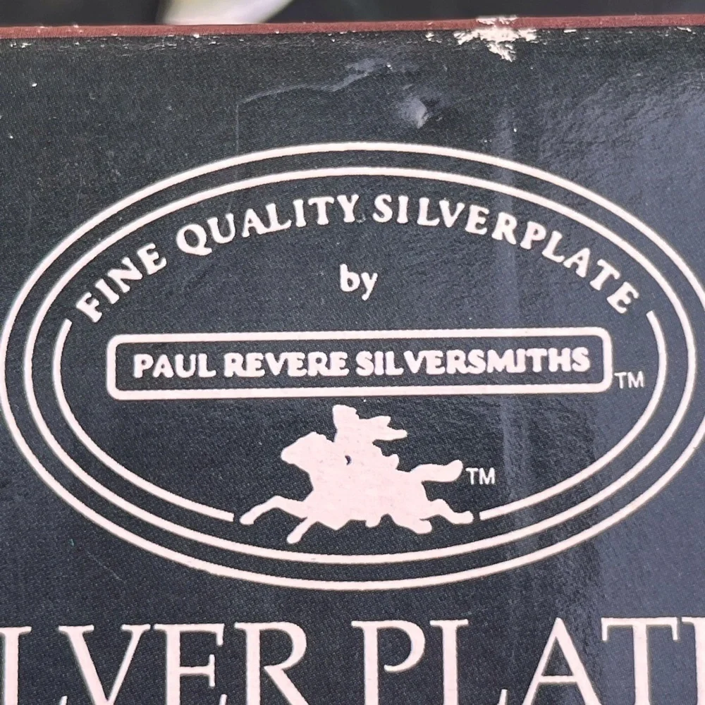 GODINGER Silver plated grape design green marble tray with server in a box